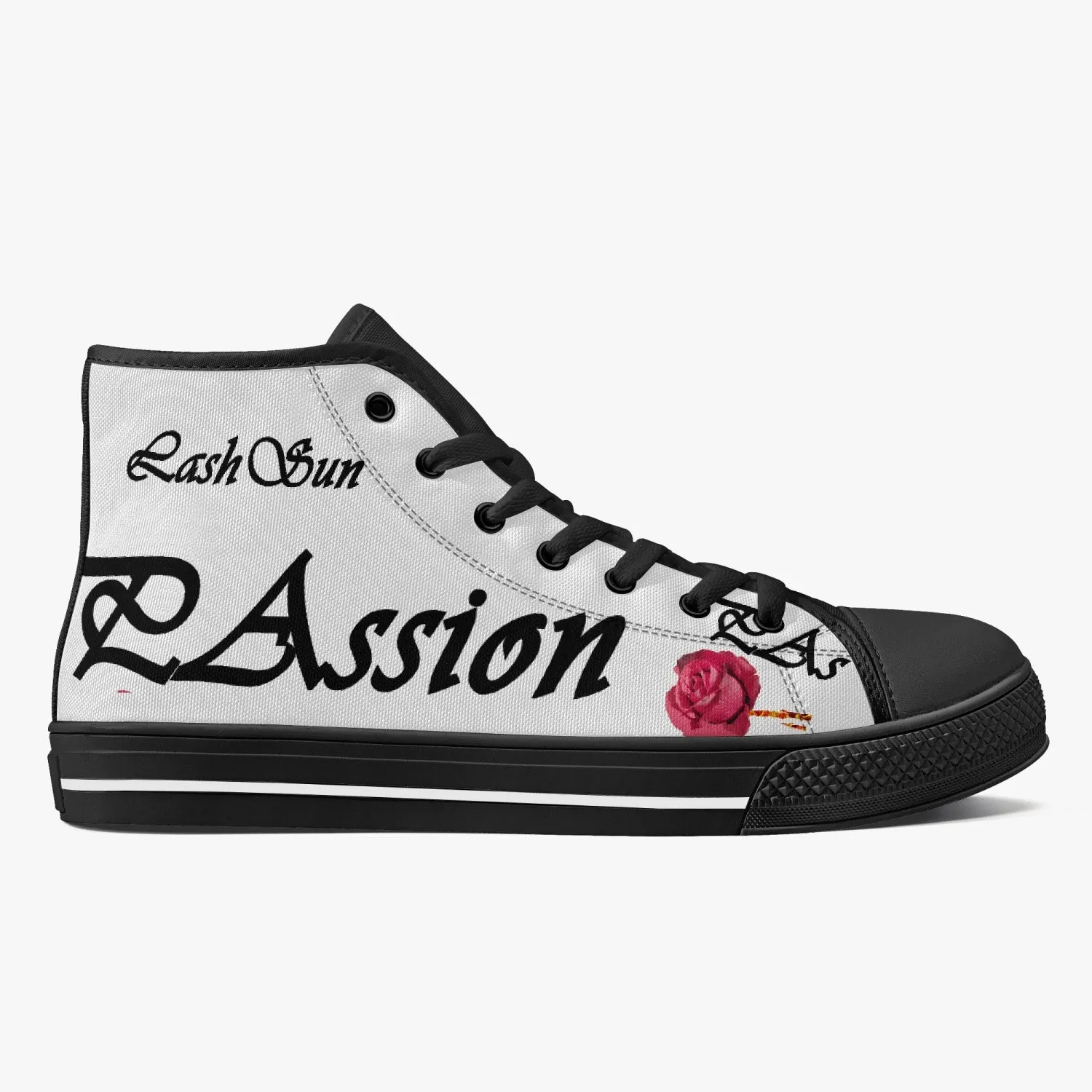 Classic High-Top Canvas Shoes - White/Black