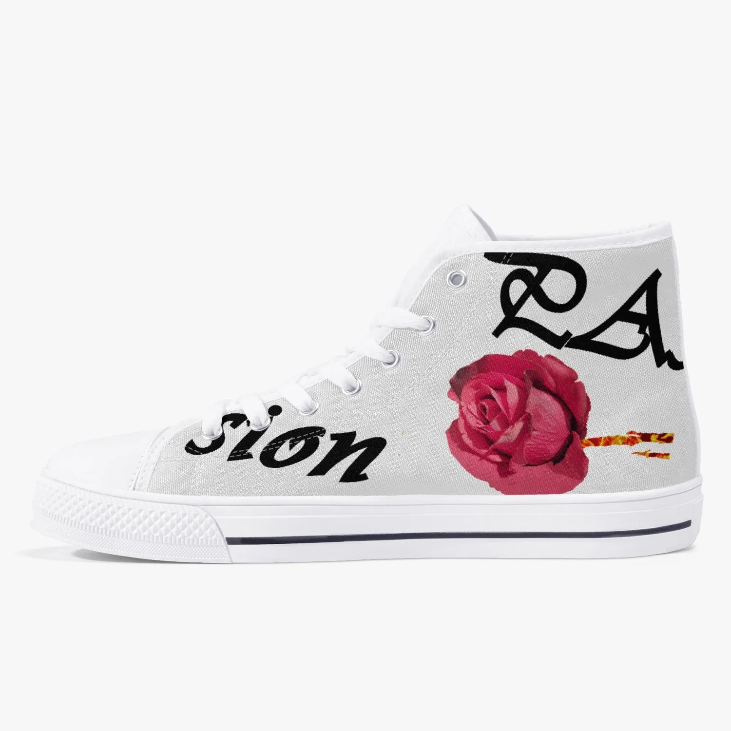 Classic High-Top Canvas Shoes - White/Black