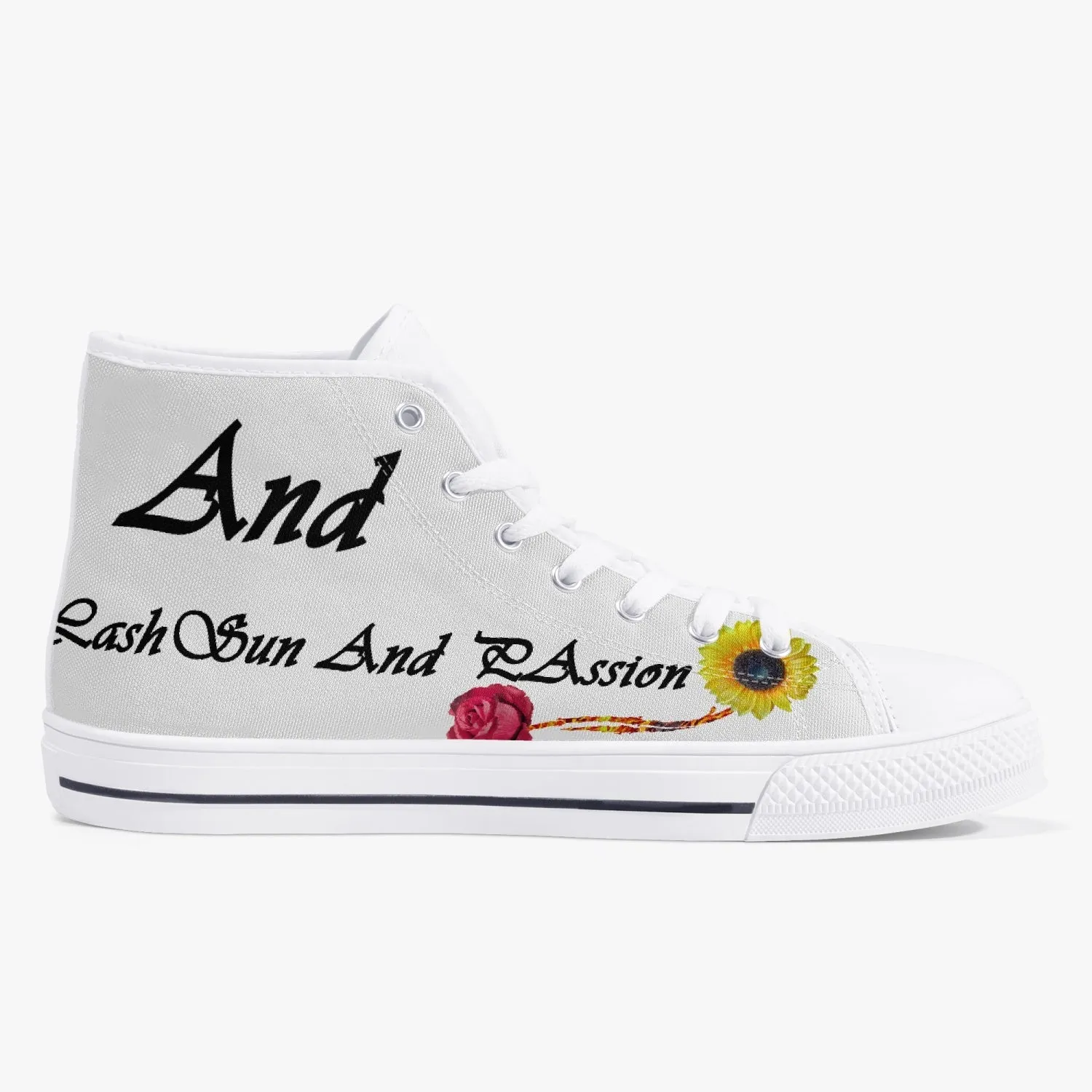 Classic High-Top Canvas Shoes - White/Black