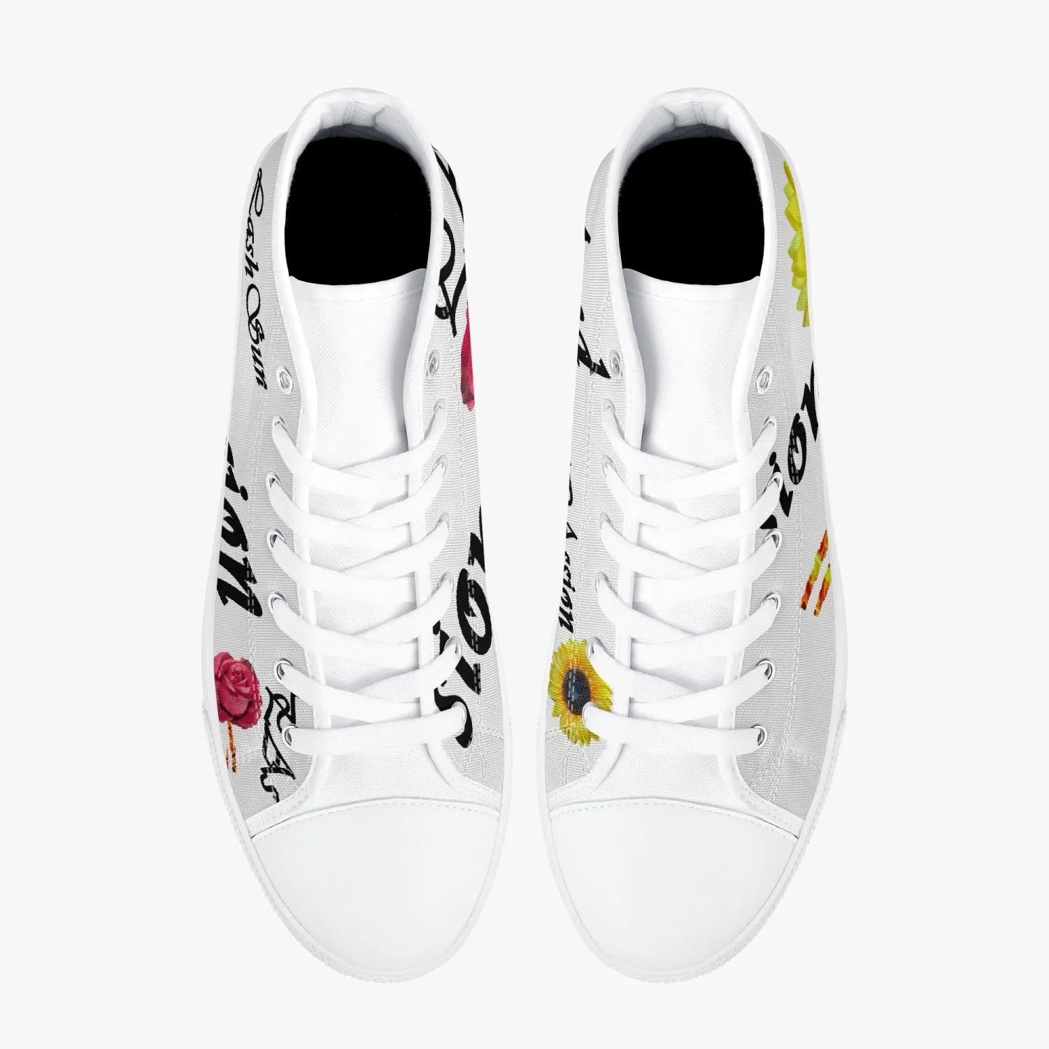 Classic High-Top Canvas Shoes - White/Black