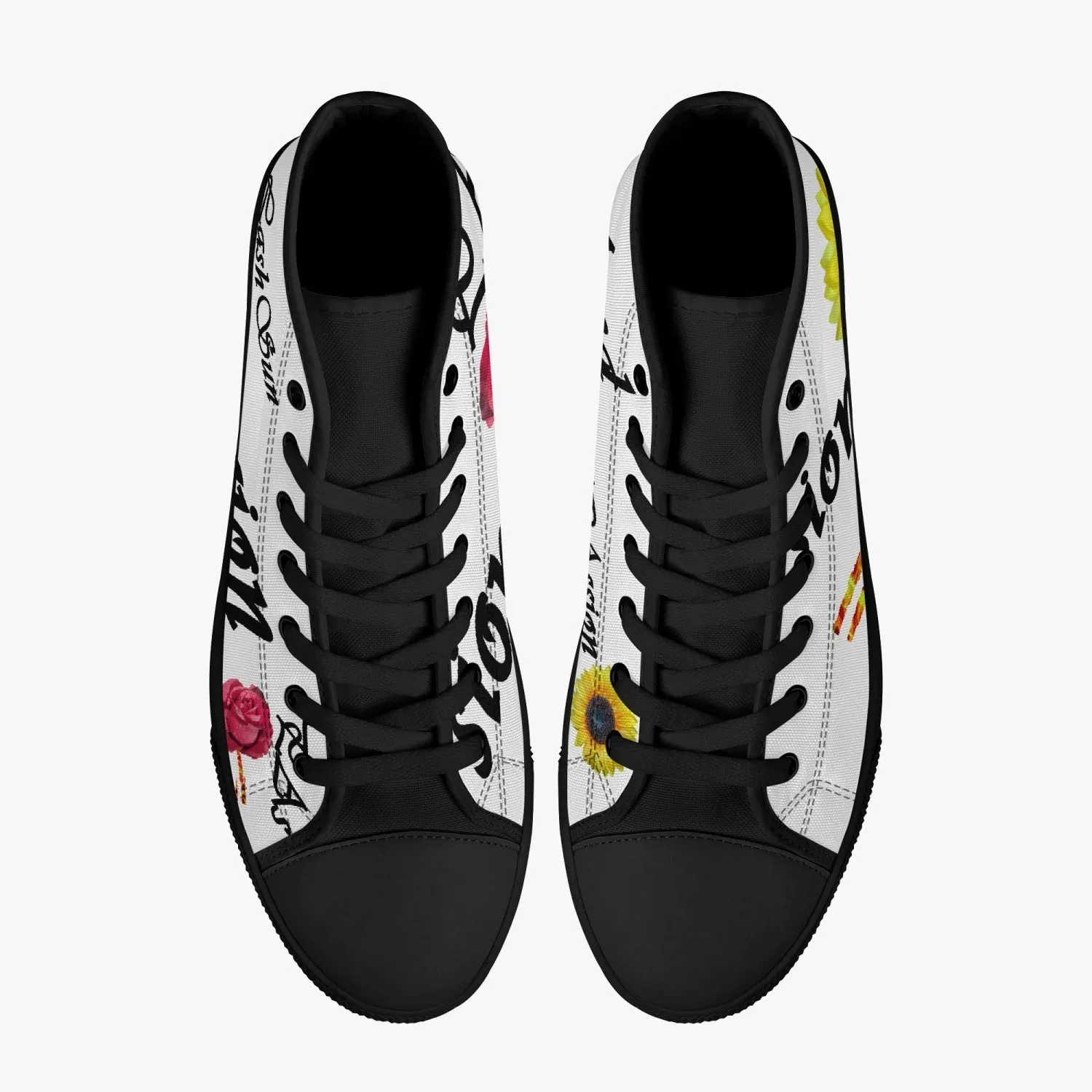 Classic High-Top Canvas Shoes - White/Black