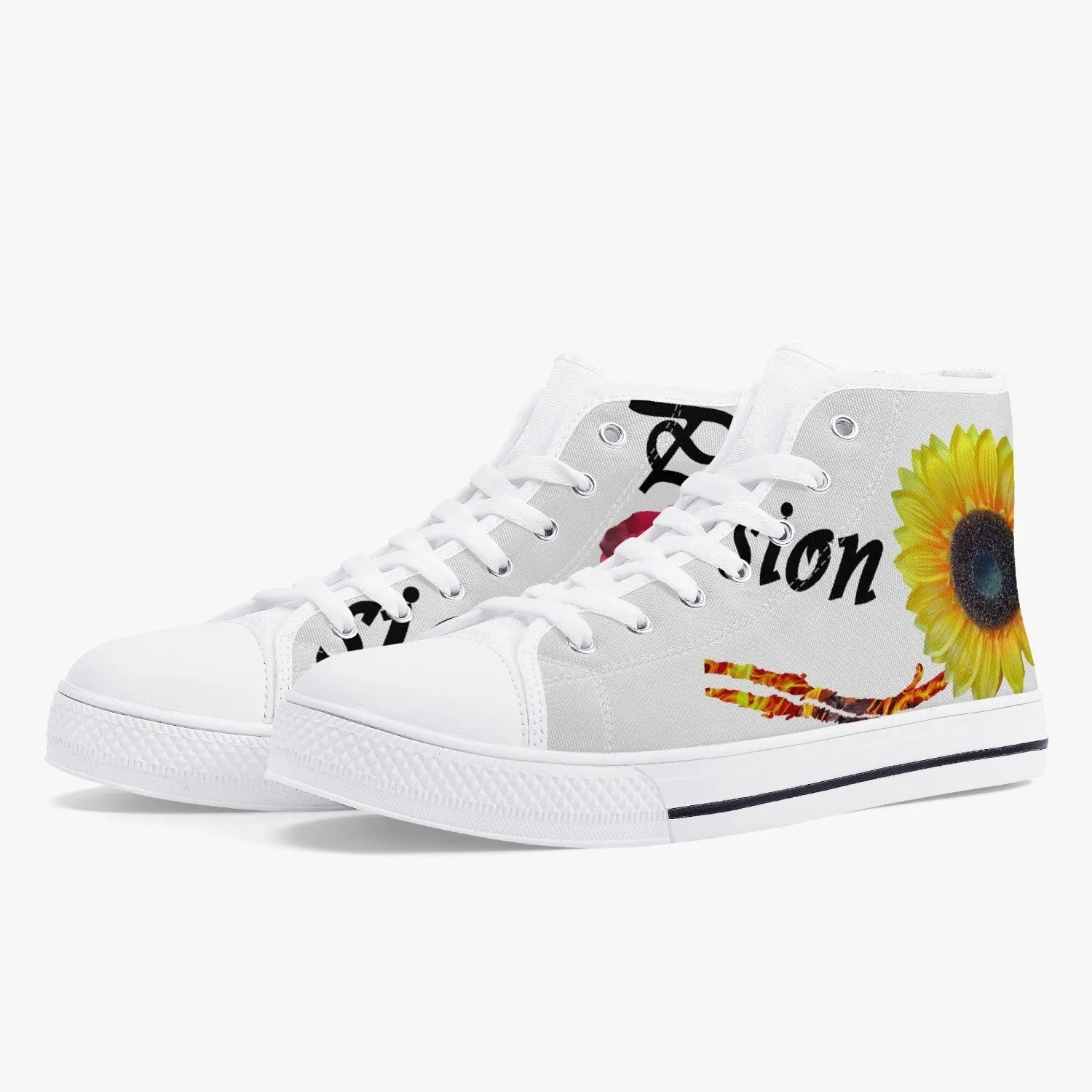 Classic High-Top Canvas Shoes - White/Black