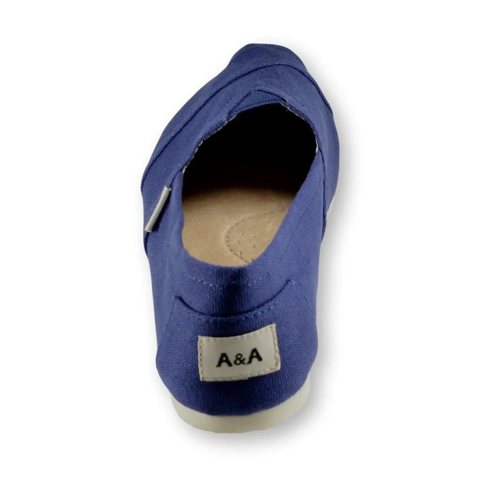 Classic Navy Blue Canvas Slip On Shoes Alpargatas (Unisex)