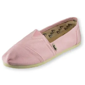 Classic Pink Canvas Slip On Shoes for Women