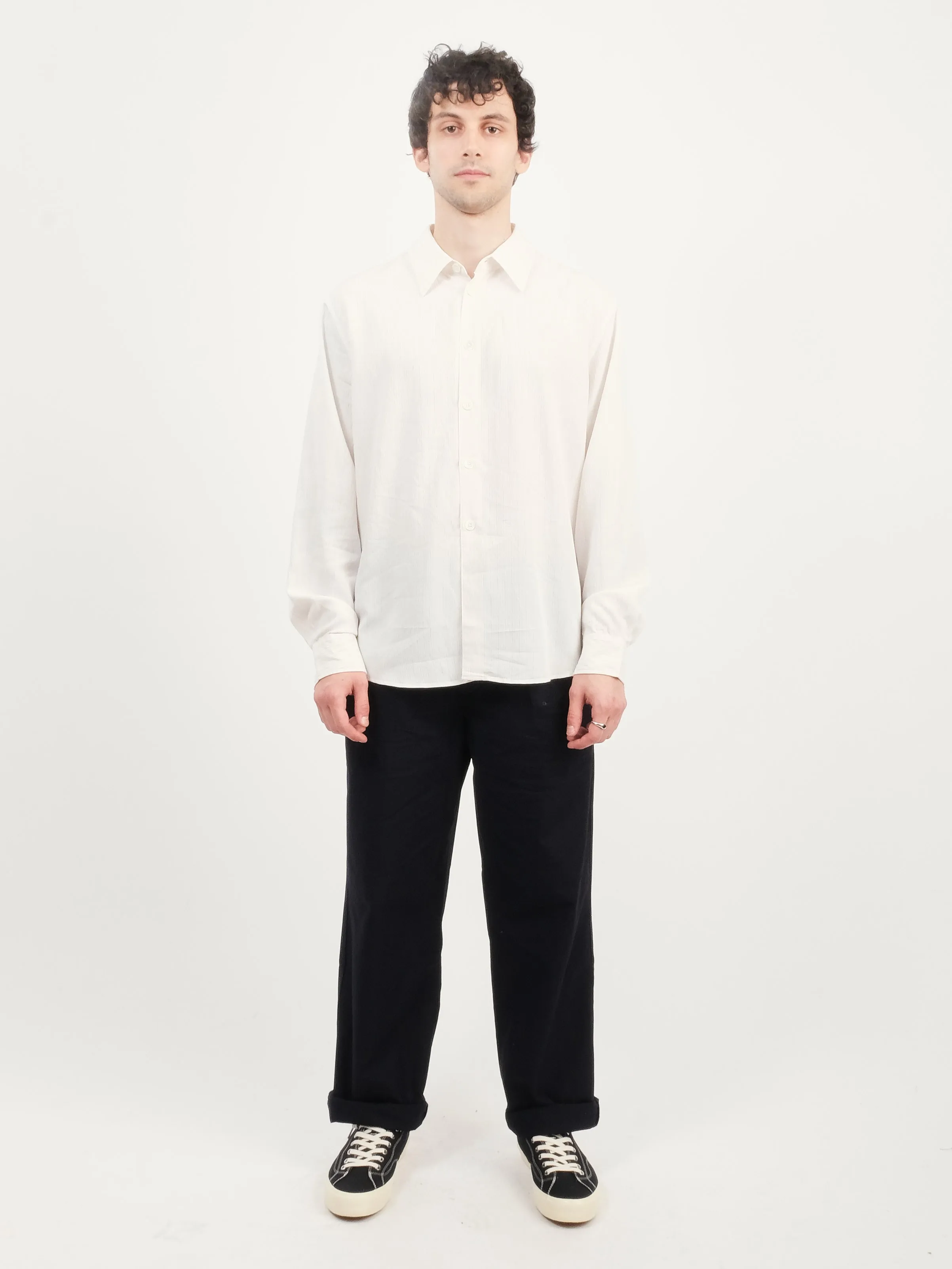 Cream Stripe Ceremony Viscose Beyond Shirt