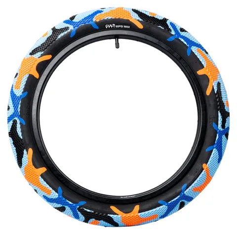 Cult Vans Tyre 26" - Blue / Orange Camo With Black Sidewall 2.10"