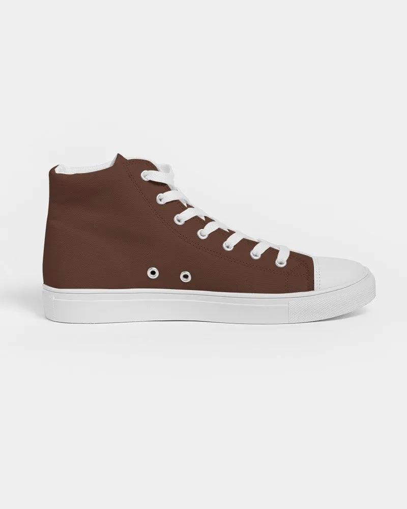 Dark Red Brown Women's High-top Canvas Sneakers | Women's | Dark Pastel Red Brown | C0M60Y60K80