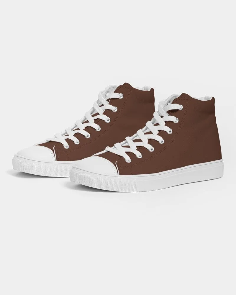 Dark Red Brown Women's High-top Canvas Sneakers | Women's | Dark Pastel Red Brown | C0M60Y60K80