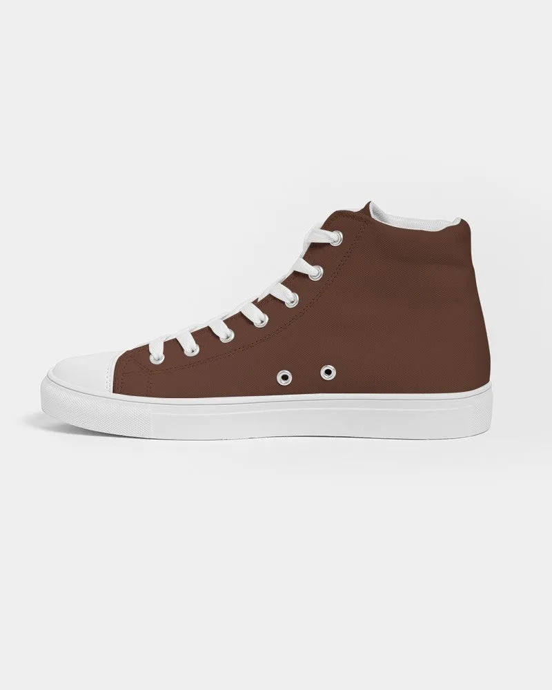 Dark Red Brown Women's High-top Canvas Sneakers | Women's | Dark Pastel Red Brown | C0M60Y60K80