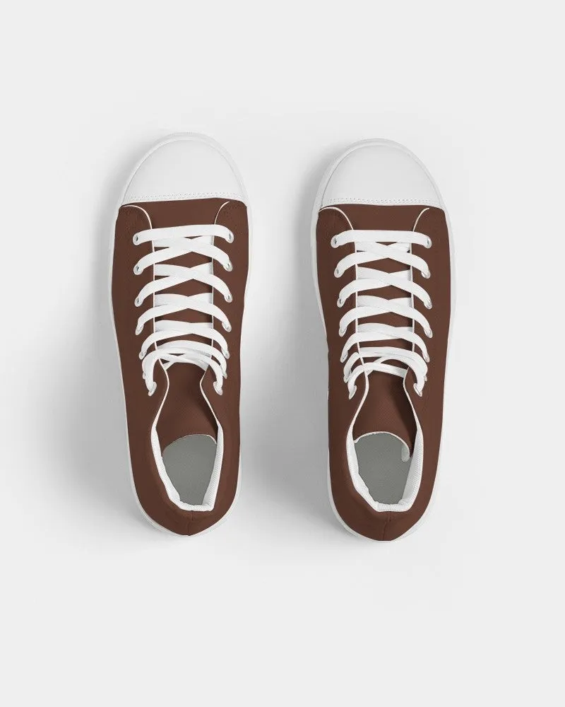 Dark Red Brown Women's High-top Canvas Sneakers | Women's | Dark Pastel Red Brown | C0M60Y60K80