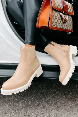 Dreya Lug Sole Chelsea Boots (Nude)