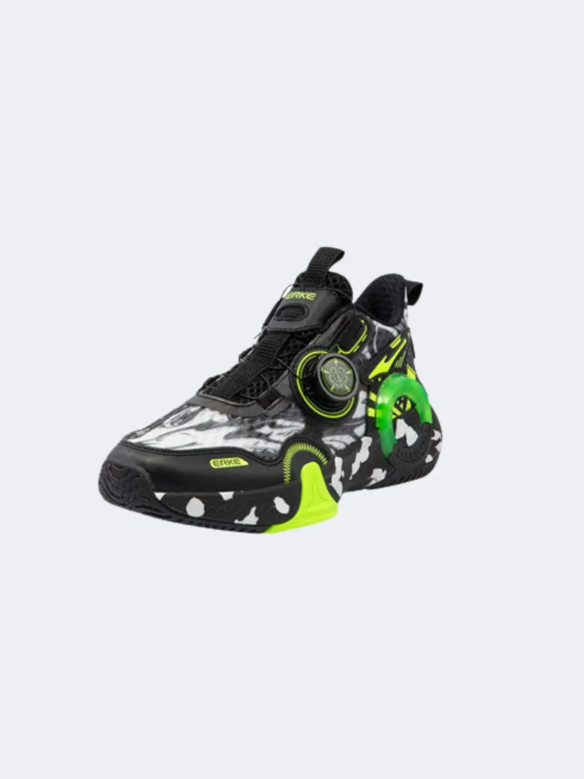 Erke Basketball Gs-Boys Basketball Shoes Black/Green