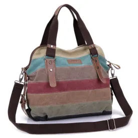 Famous Brand Women Canvas Shoulder Casual Beach Bag