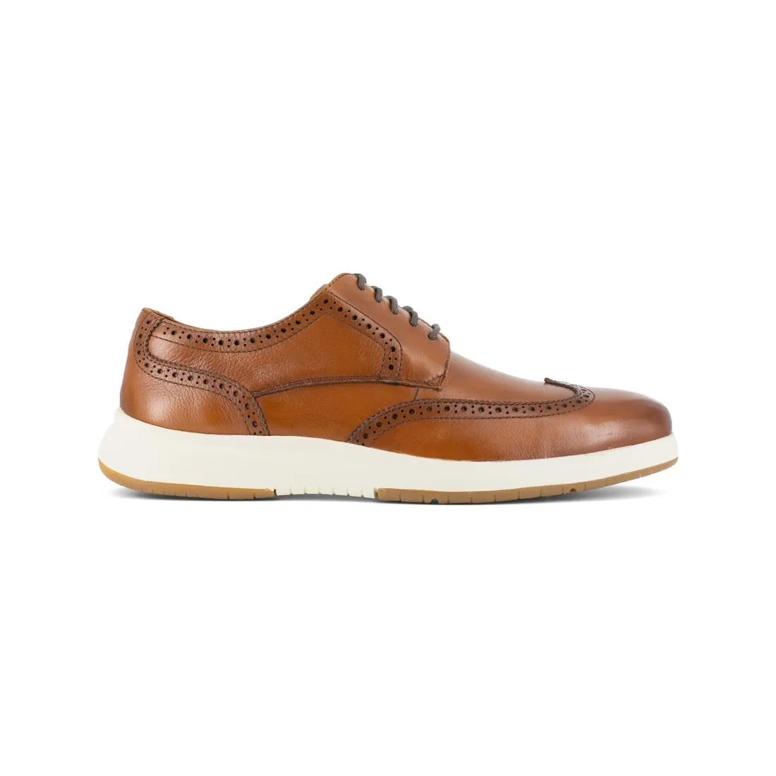 Flair Work Steel-Toe Wingtip Oxford Work Shoe Cognac