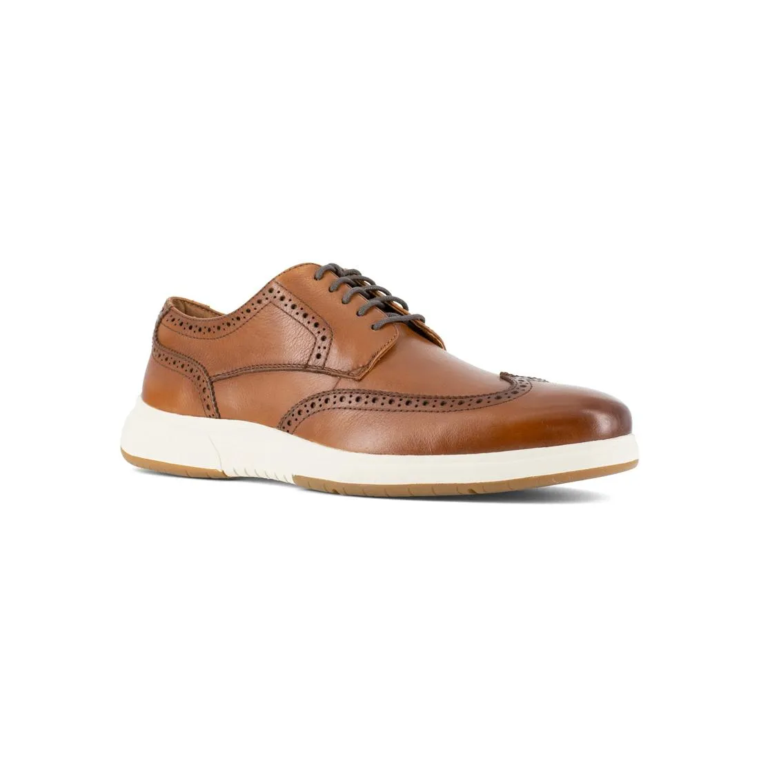 Flair Work Steel-Toe Wingtip Oxford Work Shoe Cognac