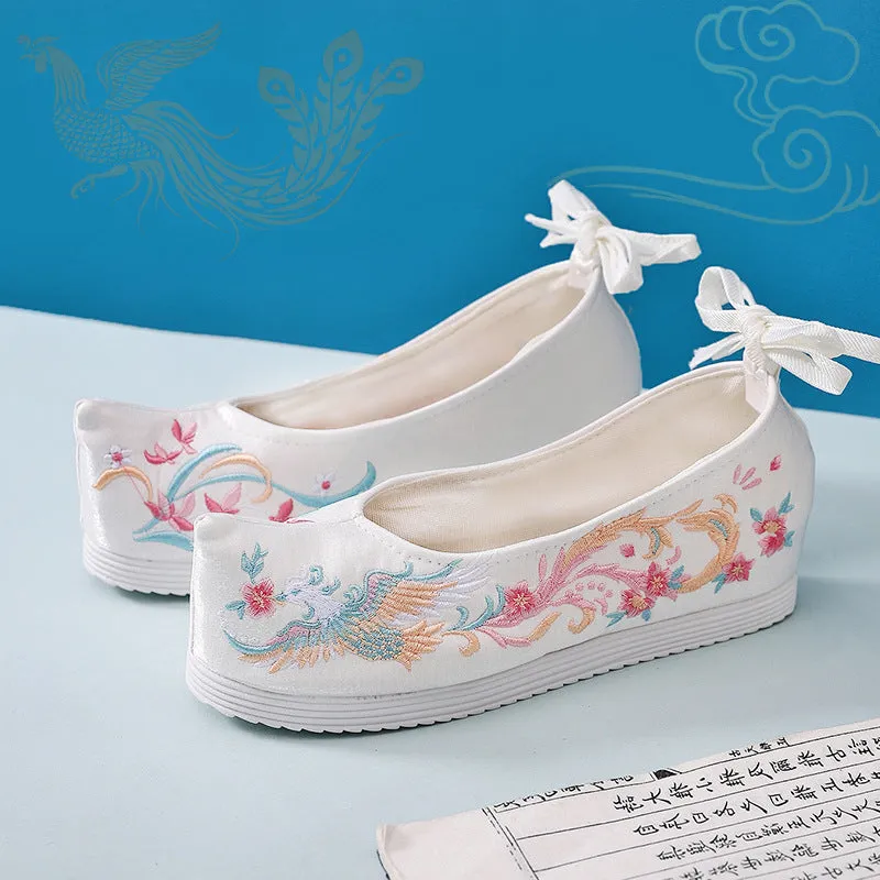 For Han Chinese Clothing Pearl Jacquard Antique Canvas Shoes