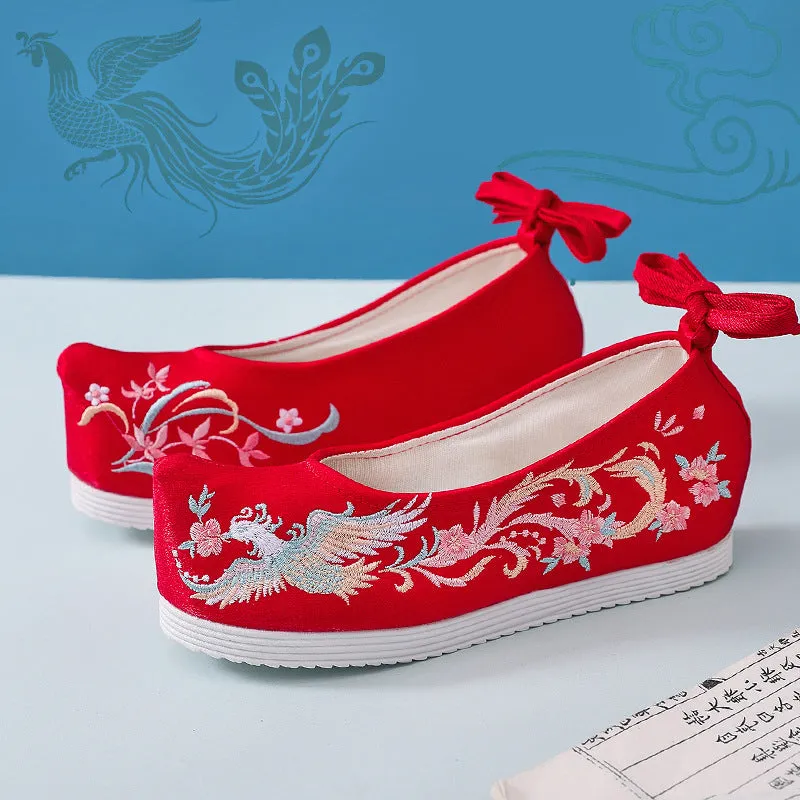 For Han Chinese Clothing Pearl Jacquard Antique Canvas Shoes