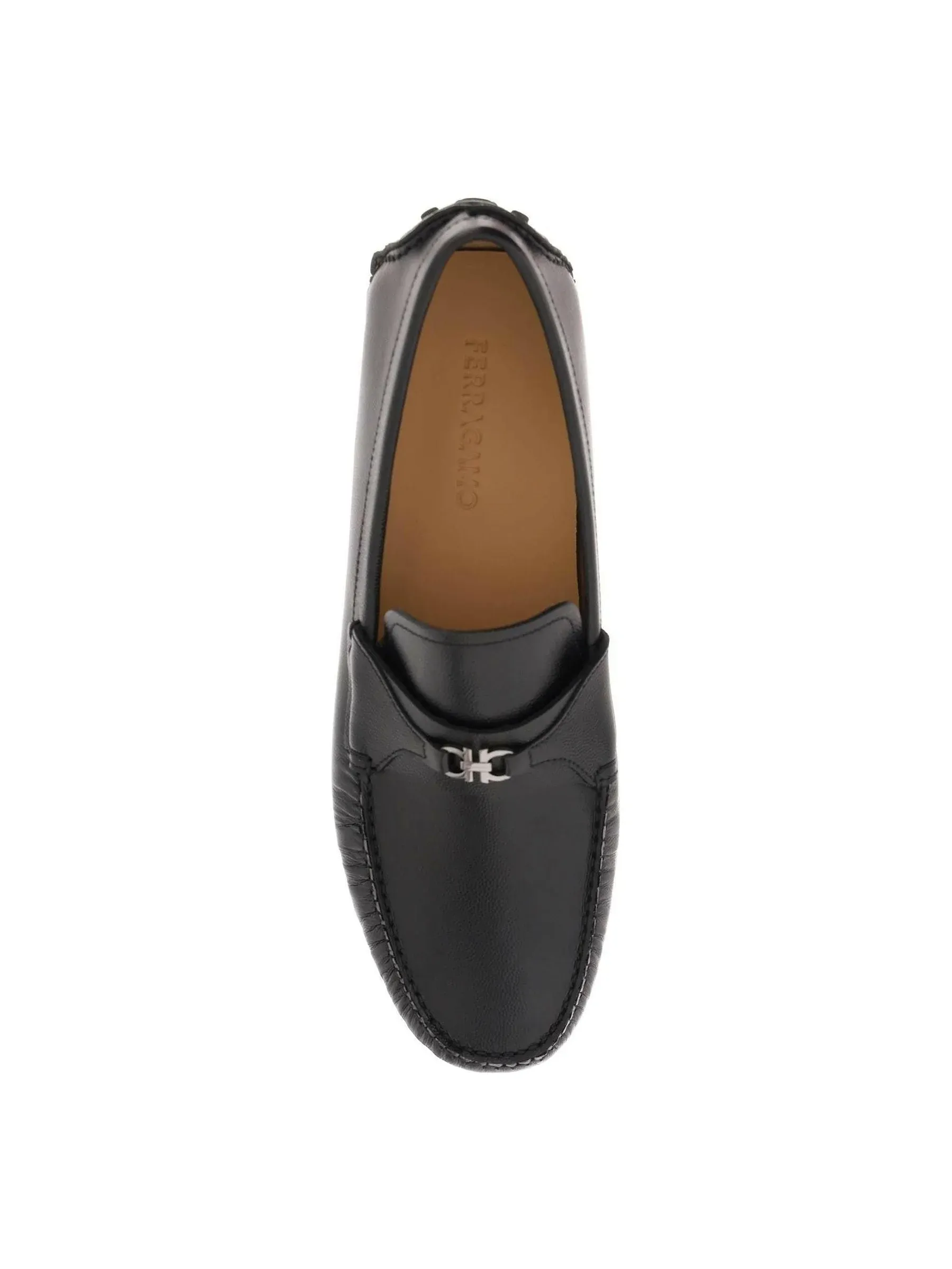 Gancini Leather Driver Loafers