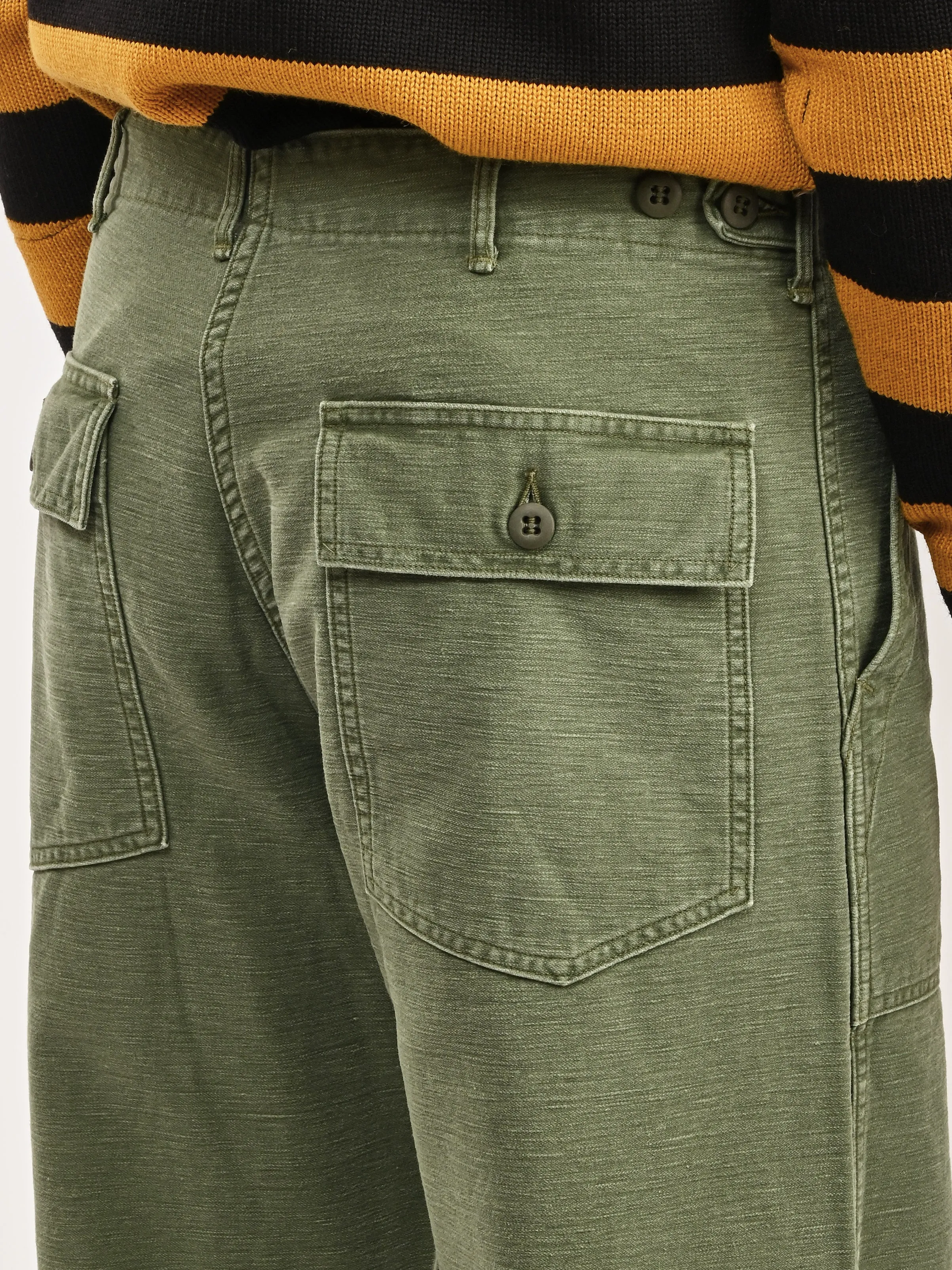 Green Used Wash U.S. Army Fatigue Pants