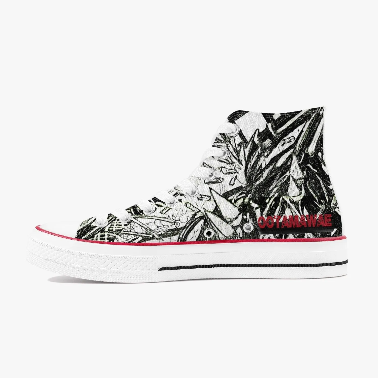 High-Top Canvas Shoes -Black Drawing II