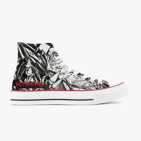 High-Top Canvas Shoes -Black Drawing II