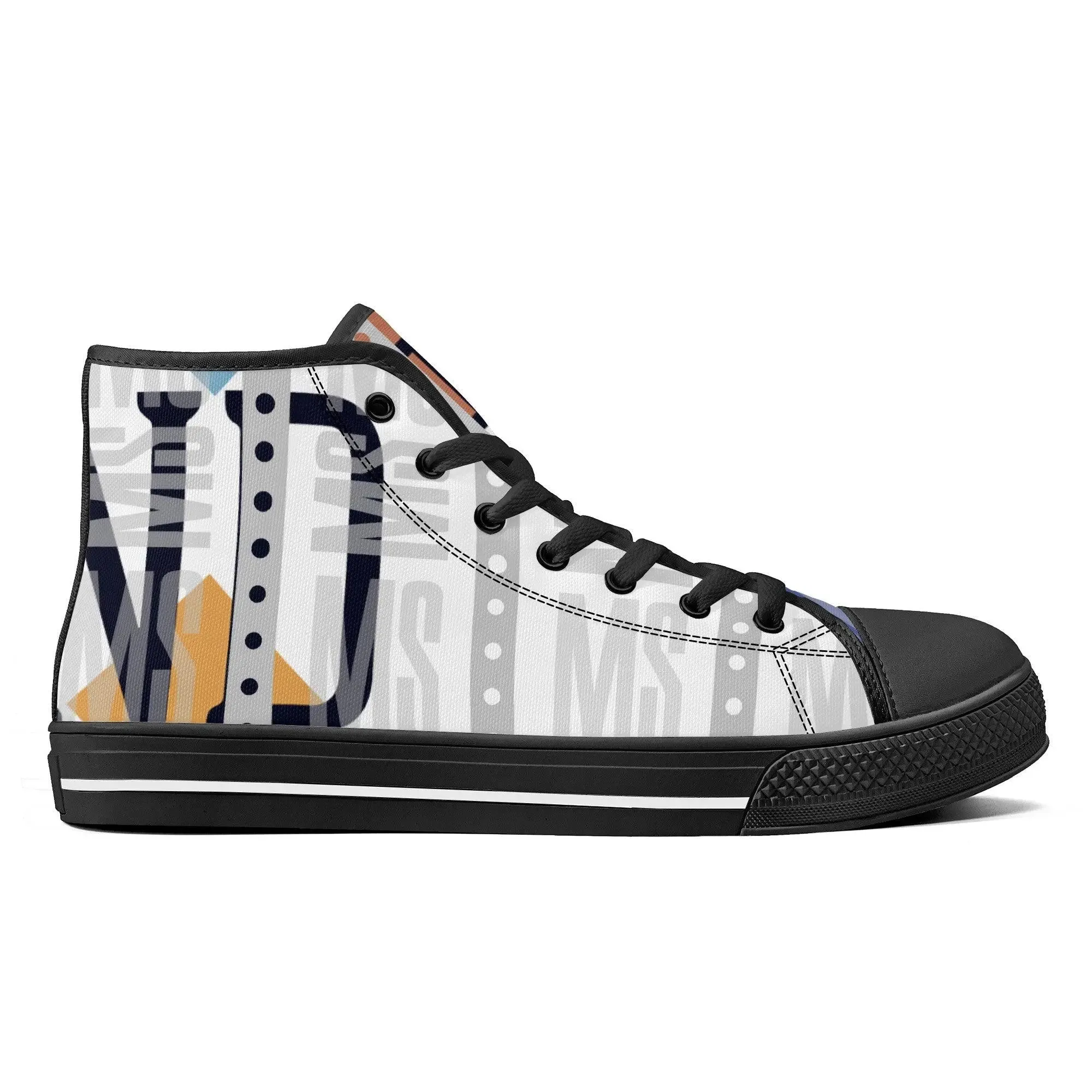 High-Top Misha Men Canvas Shoes - Black