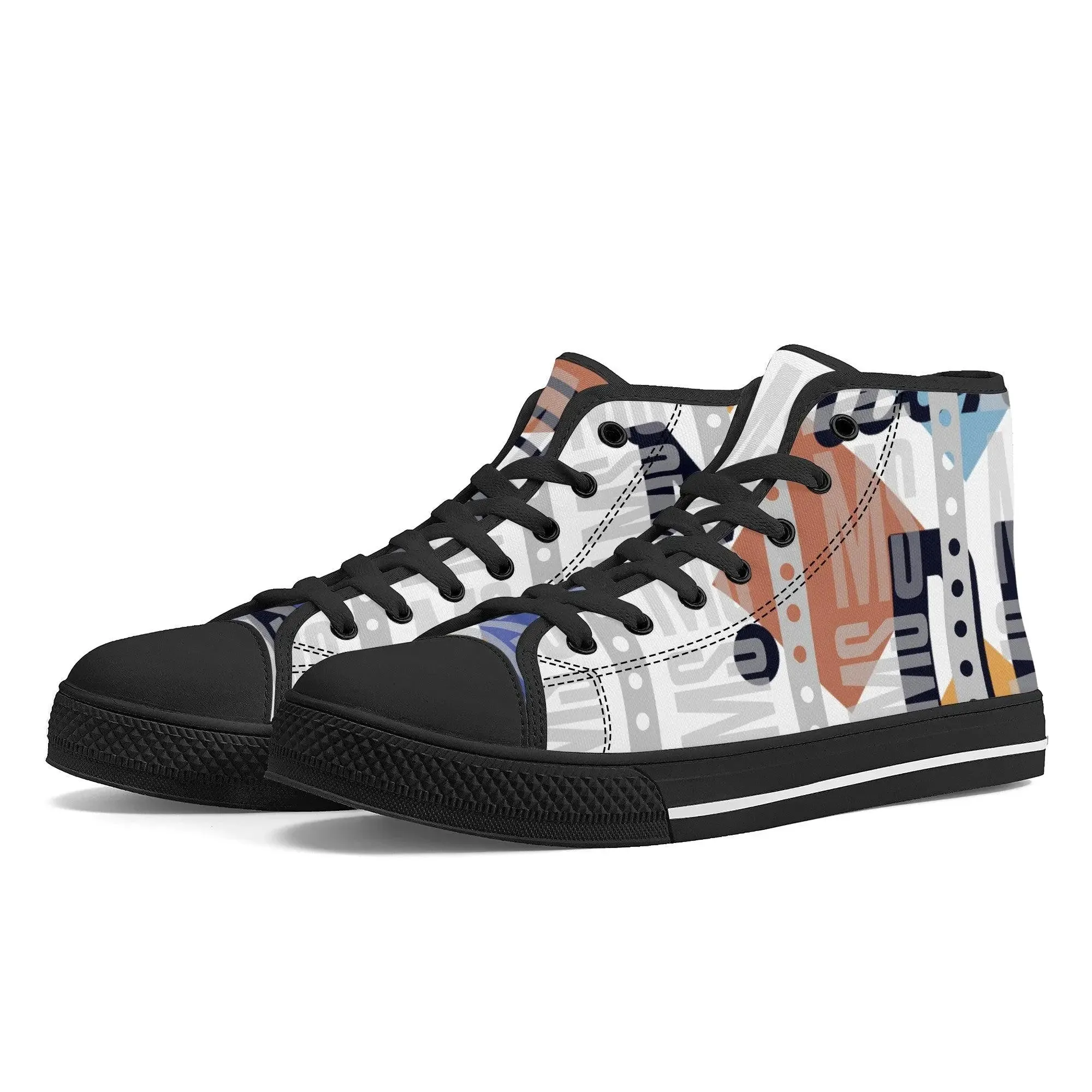 High-Top Misha Men Canvas Shoes - Black