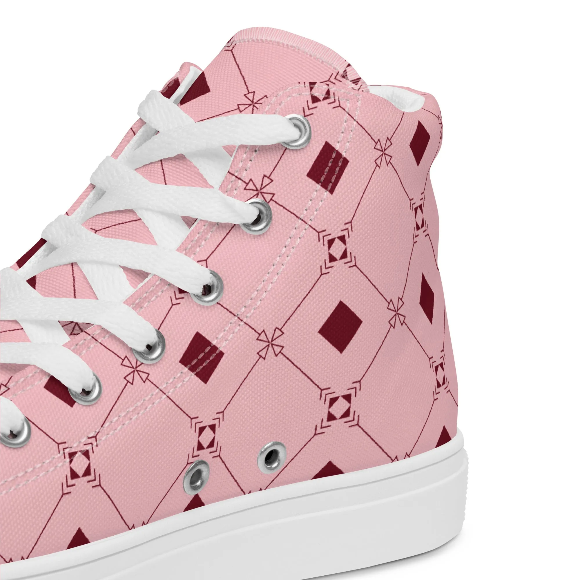 High Top Sneaker Women with Pink Lady Pattern - Emma