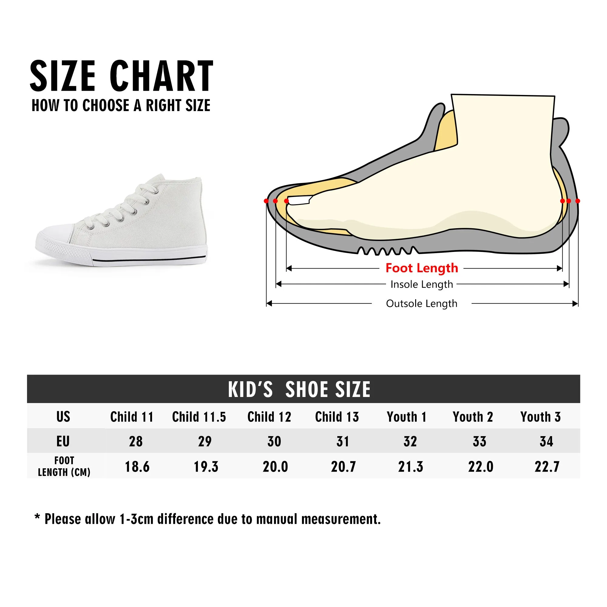 Kids High Top Canvas Shoes