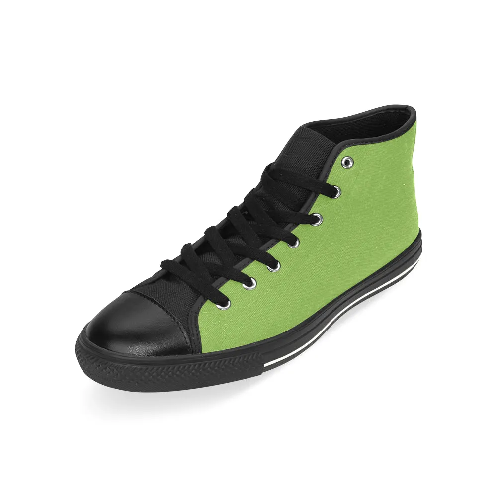 Kids's Lime Green Solids Print Canvas High Top Shoes