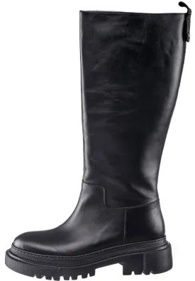 Leather Knee High Boots Anastasia - Black