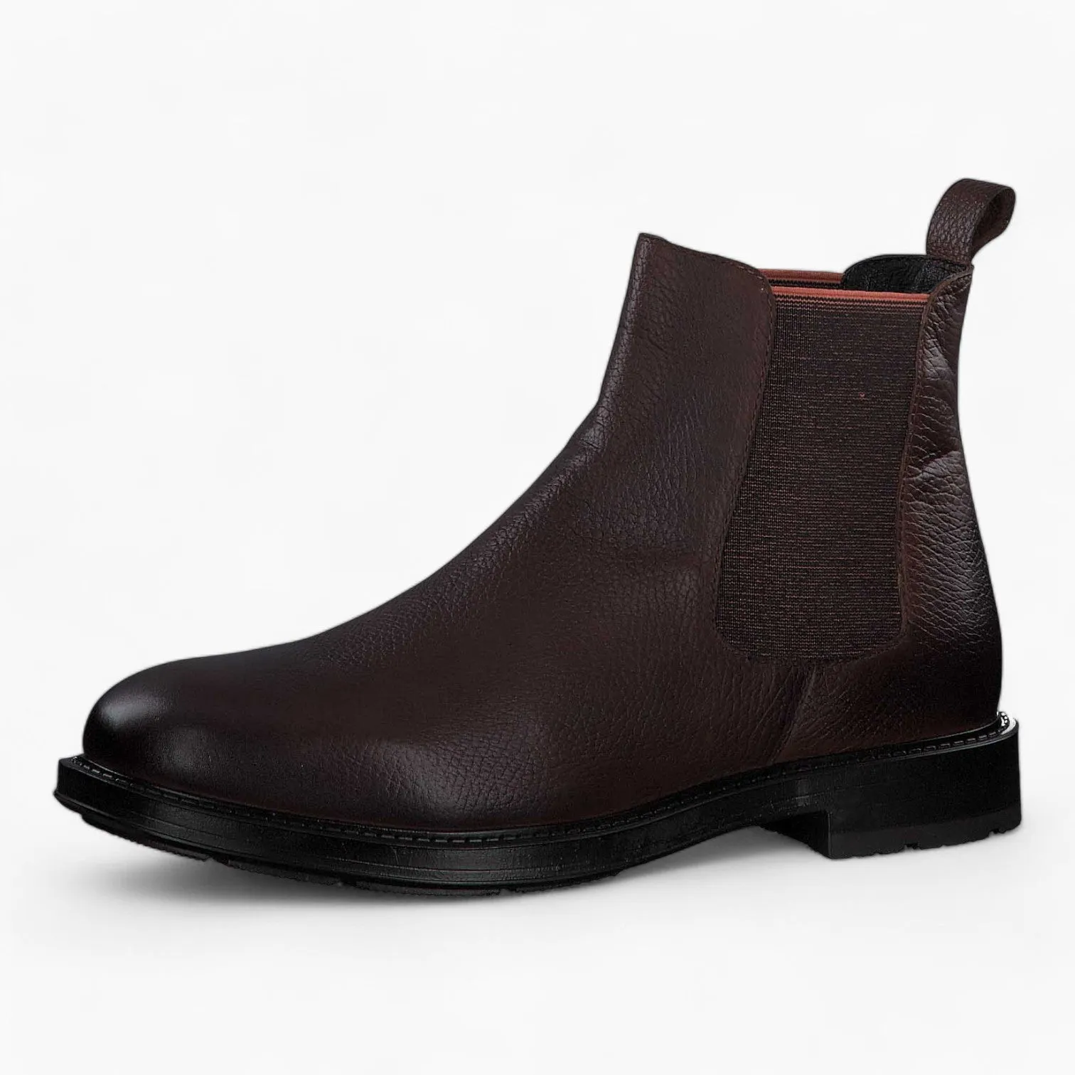 Marco Tozzi by Guido Maria Kretschmer Men's Cognac Chelsea Boots – Brown Leather with Orange Accents