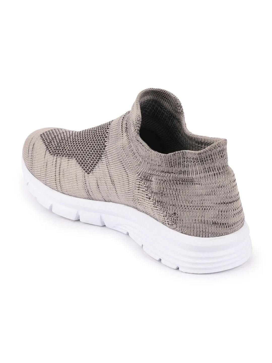 Men Grey Sports Slip-On Walking Shoes