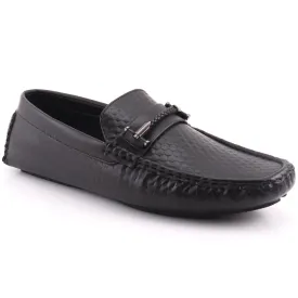 Men “SERGIO” Penta Textured Slip On Stylish Metallic Clasp Casual Moccasin Shoes