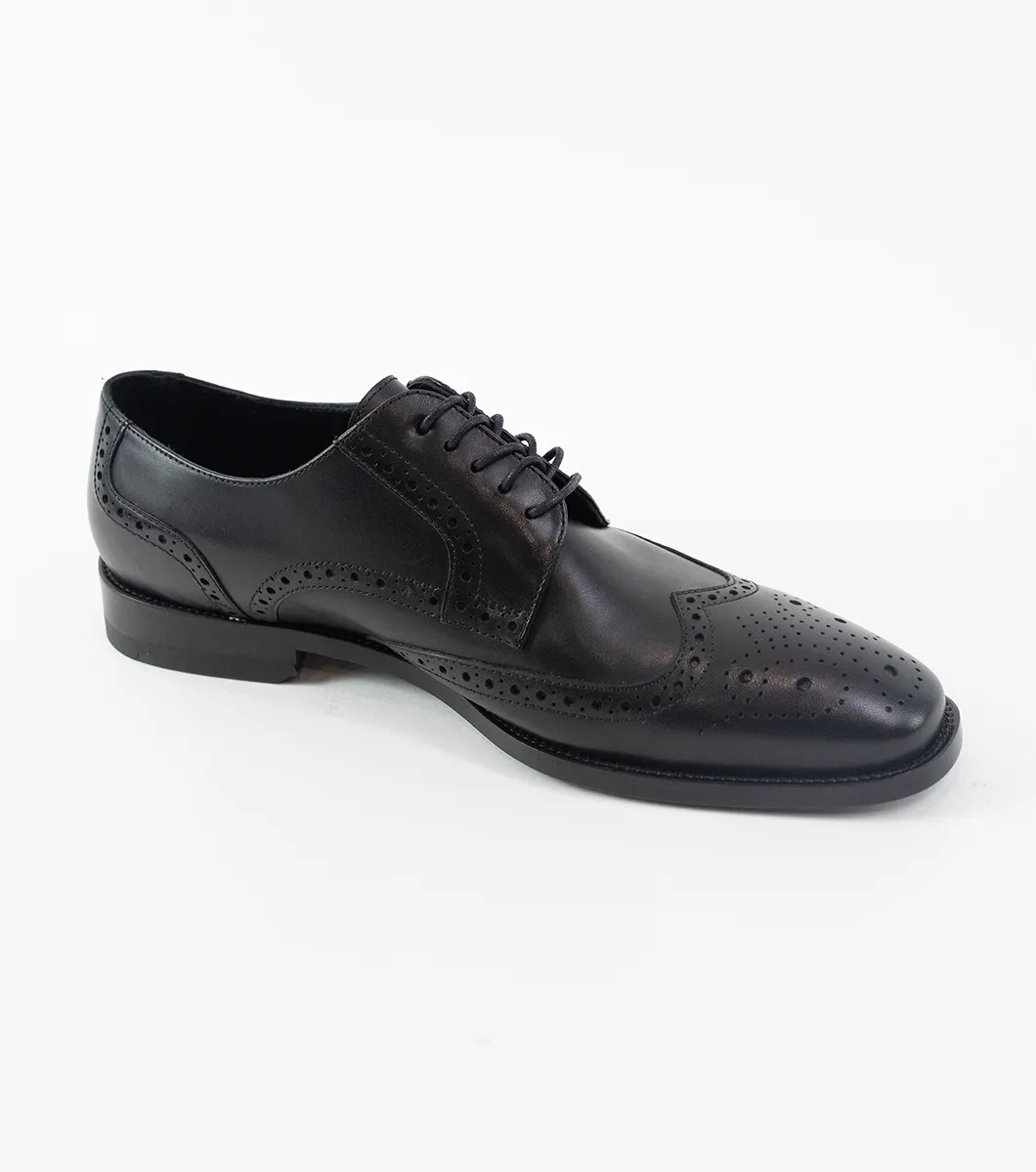 Men's Black Wingtip Oxford Shoes