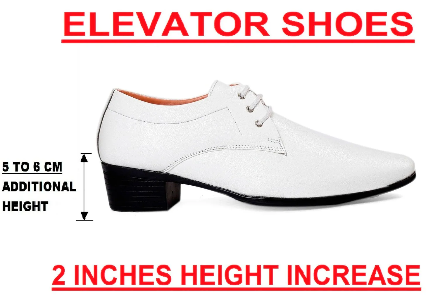 Men's Office Wear Height Increasing Derby Formal Shoes