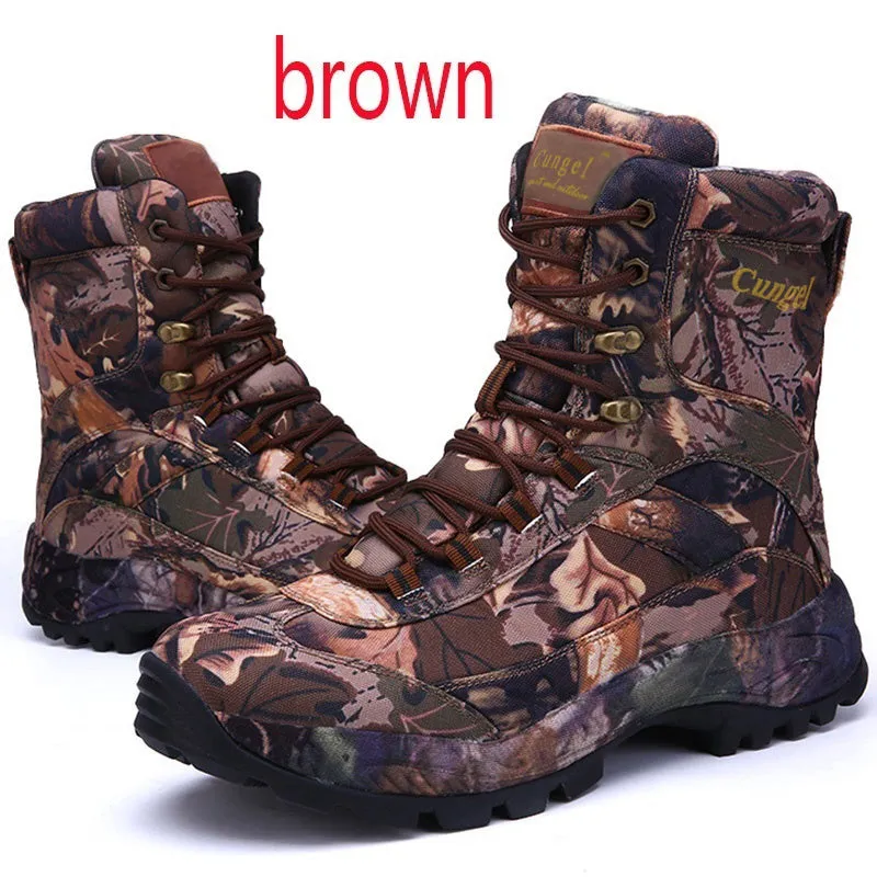 Men’s Side Zip Outdoor Training Camouflage Army Boots | 002