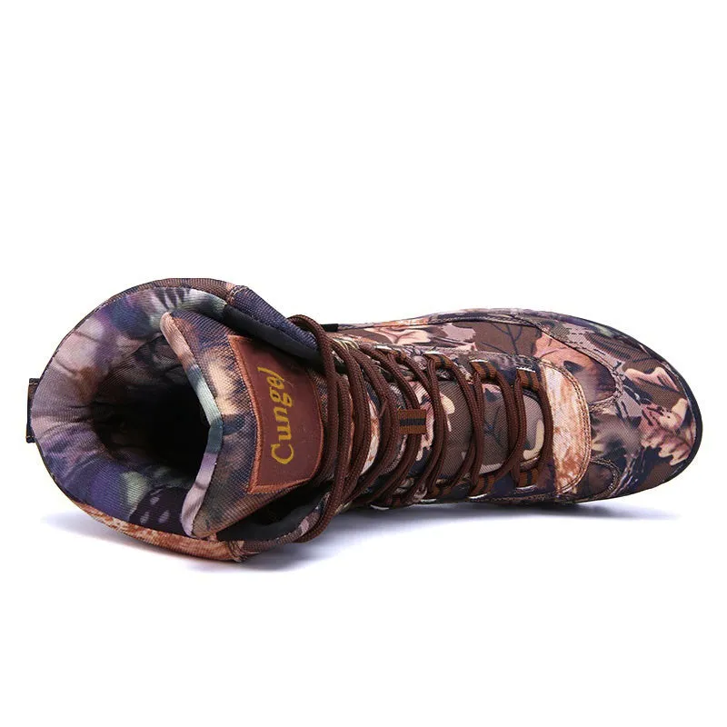 Men’s Side Zip Outdoor Training Camouflage Army Boots | 002