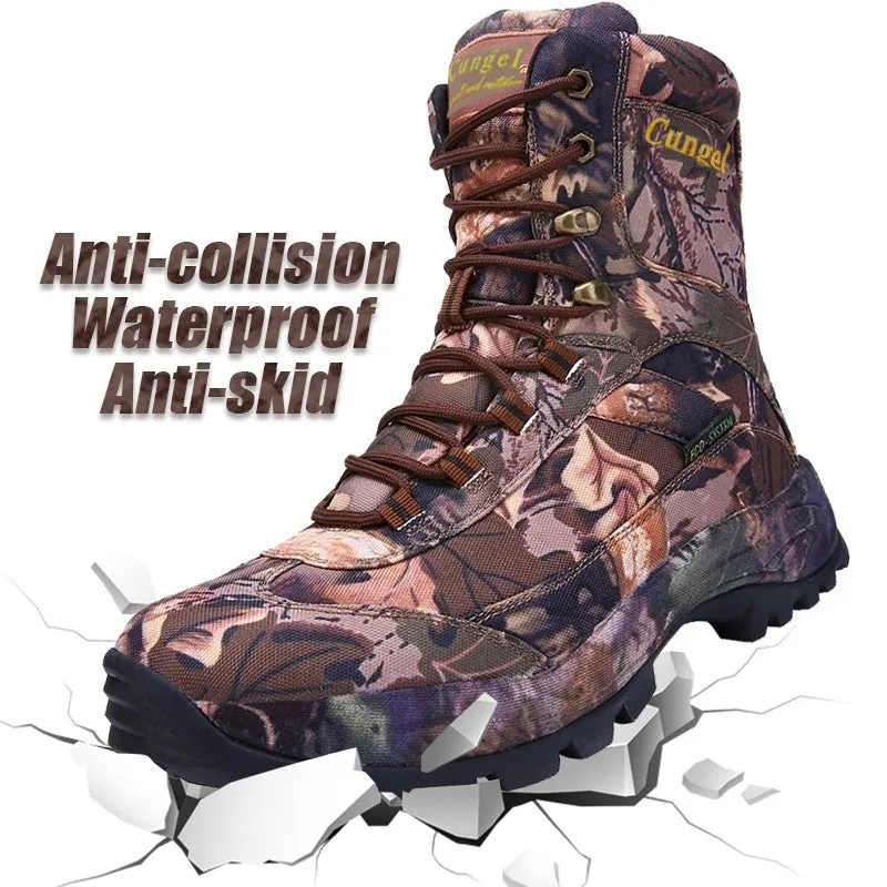 Men’s Side Zip Outdoor Training Camouflage Army Boots | 002