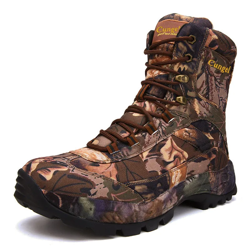 Men’s Side Zip Outdoor Training Camouflage Army Boots | 002