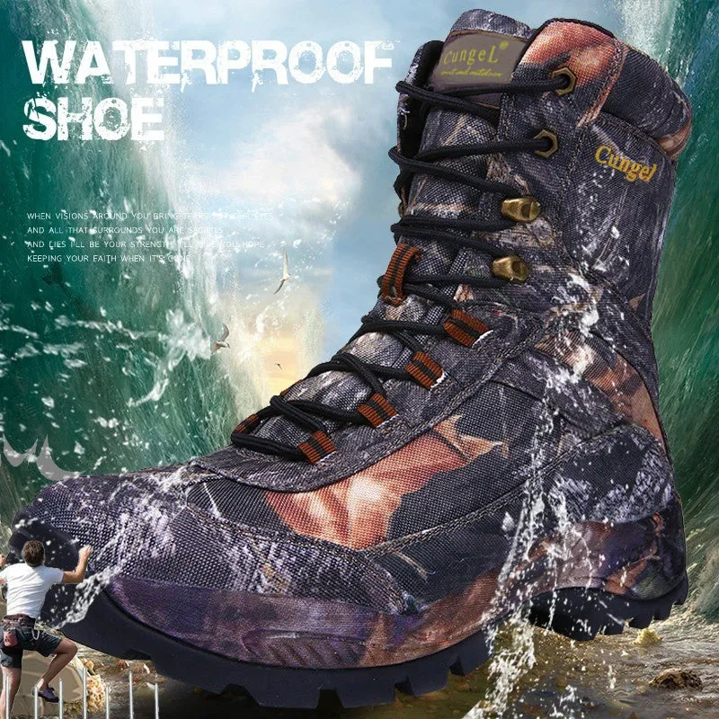 Men’s Side Zip Outdoor Training Camouflage Army Boots | 002