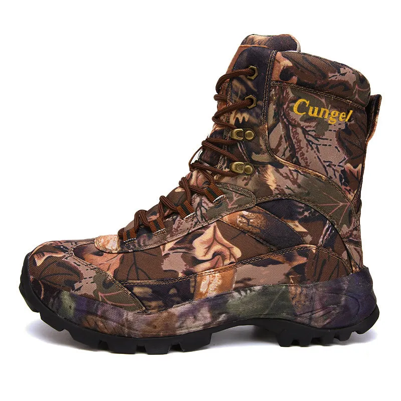 Men’s Side Zip Outdoor Training Camouflage Army Boots | 002