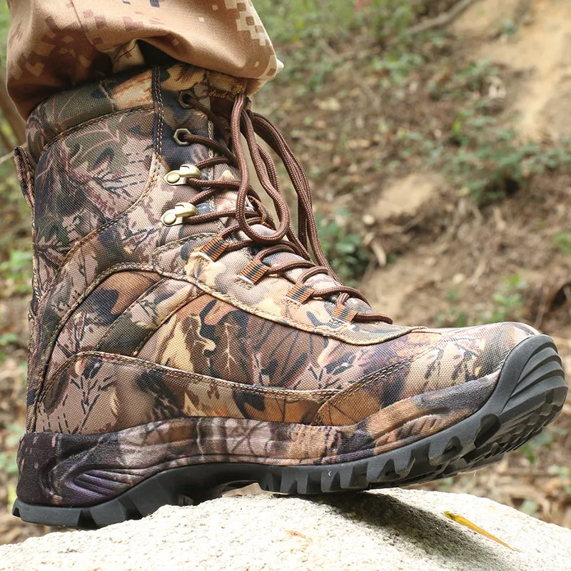 Men’s Side Zip Outdoor Training Camouflage Army Boots | 002