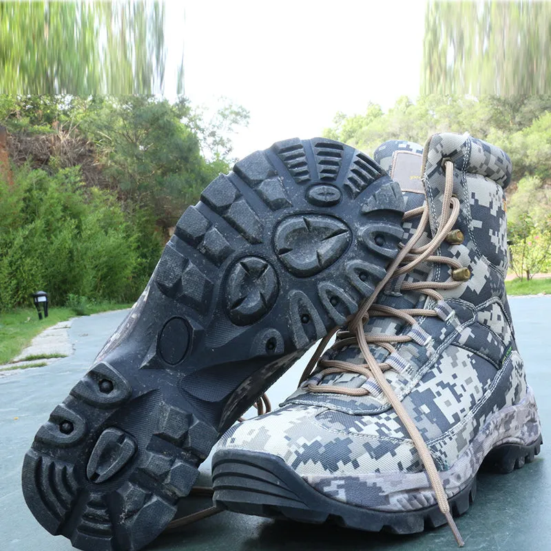 Men’s Side Zip Outdoor Training Camouflage Army Boots | 002