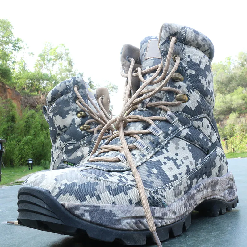 Men’s Side Zip Outdoor Training Camouflage Army Boots | 002