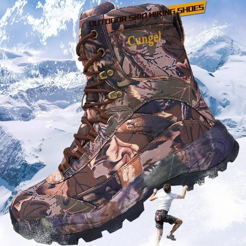 Men’s Side Zip Outdoor Training Camouflage Army Boots | 002