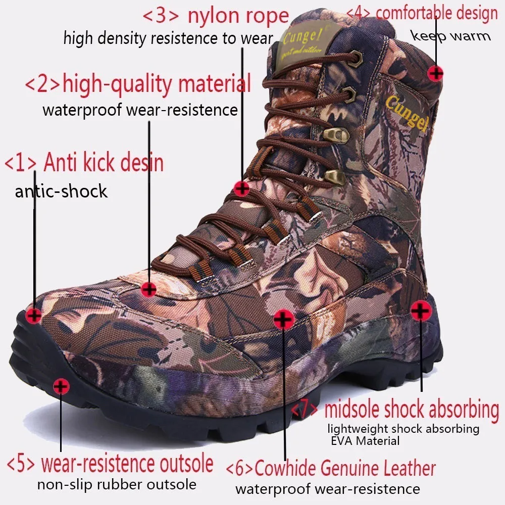 Men’s Side Zip Outdoor Training Camouflage Army Boots | 002