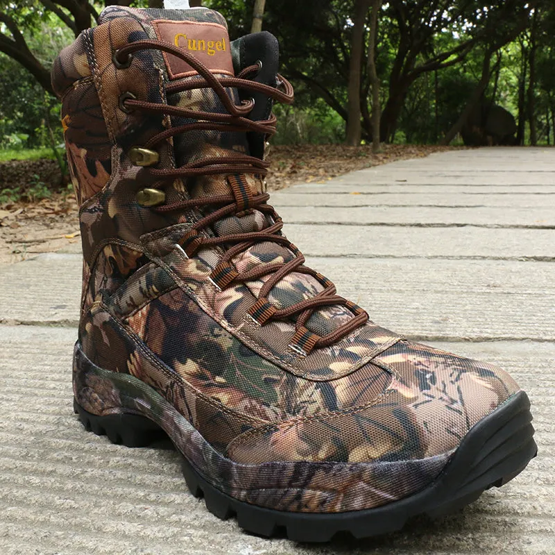 Men’s Side Zip Outdoor Training Camouflage Army Boots | 002