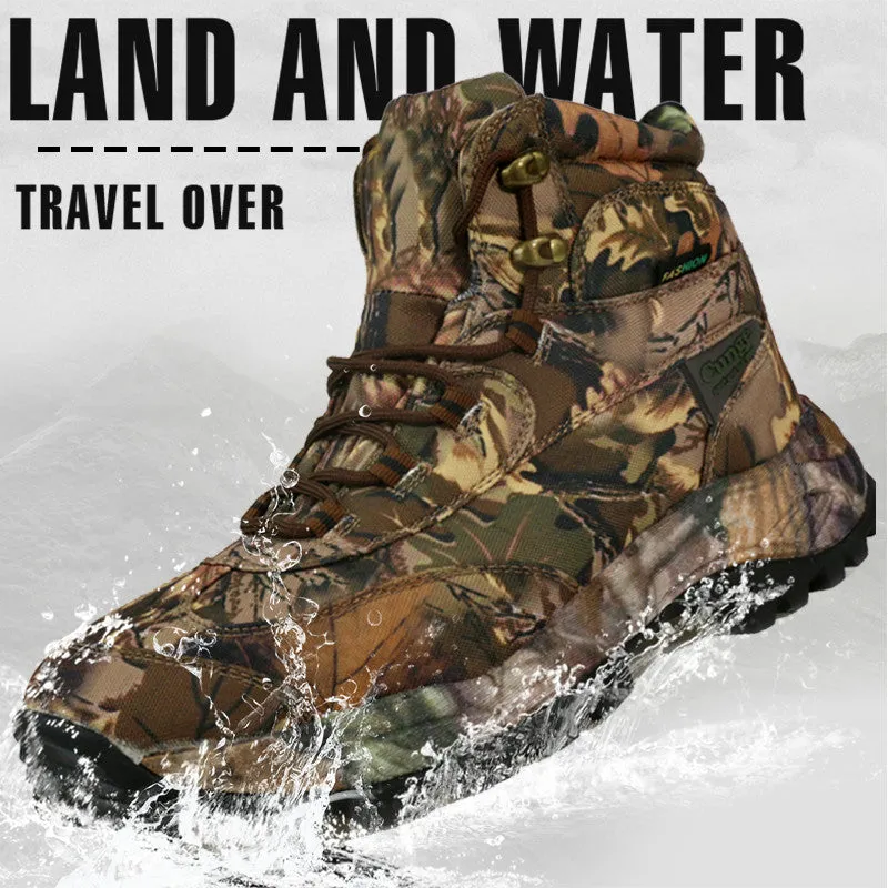 Men’s Side Zip Outdoor Training Camouflage Army Boots | 002