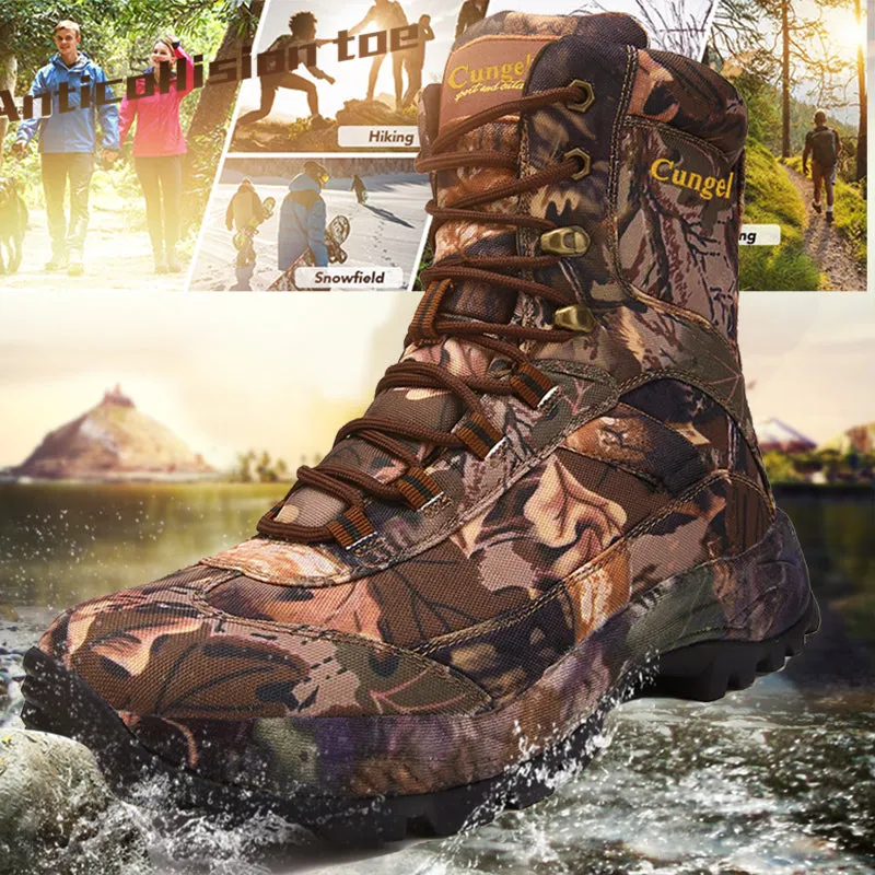 Men’s Side Zip Outdoor Training Camouflage Army Boots | 002